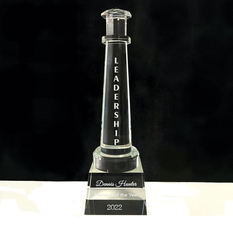 18 inch Crystal Lighthouse Award on Clear Crystal Base, The Cape Hatteras