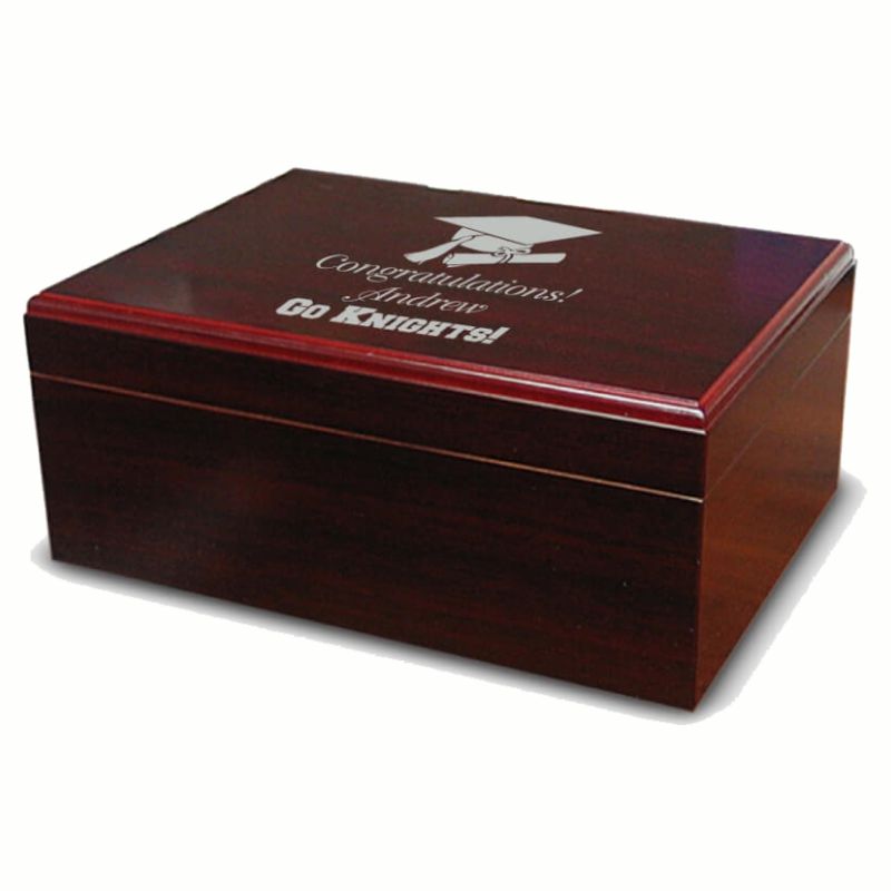 Cherry Finished Wooden Desktop Humidor The Manager