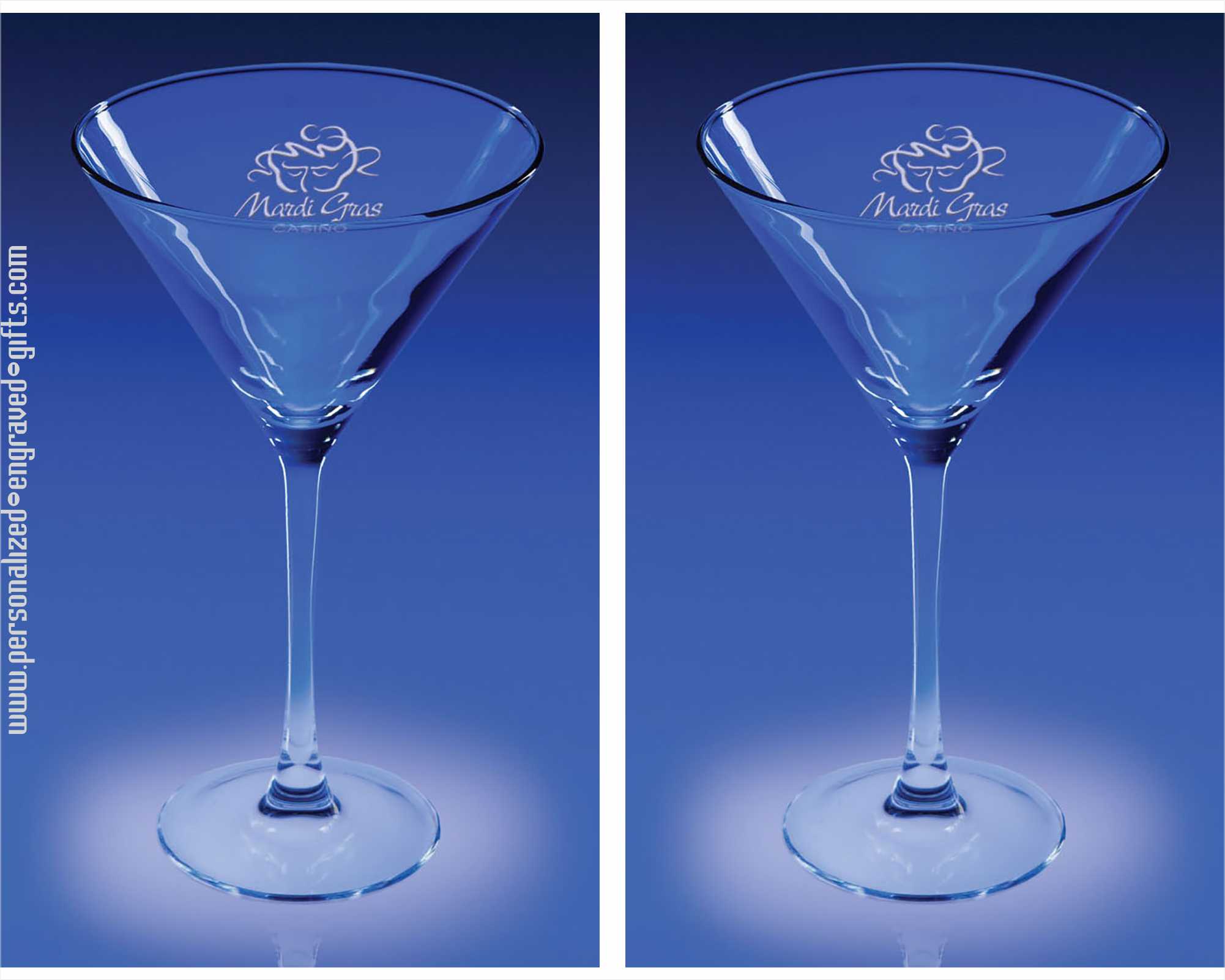 Classic Martini Glasses Custom Engraved - Lemon Drop