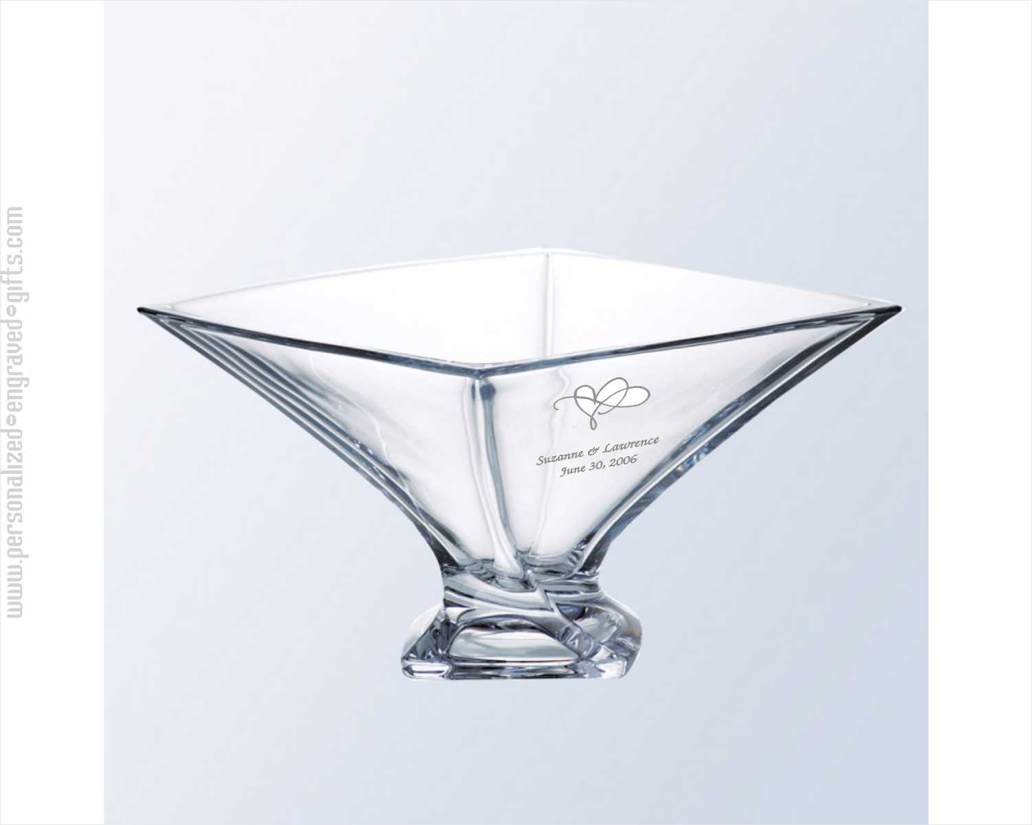 Ultra-Contemporary Crystal Engraved Presentation Bowl