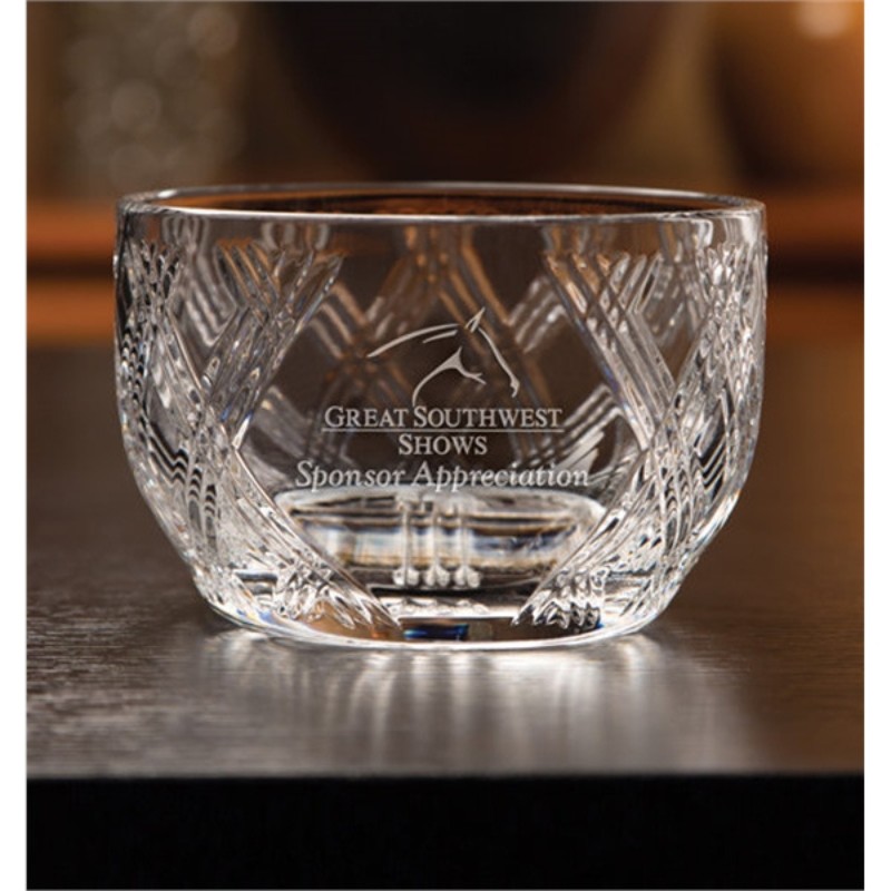 Criss Cross Crystal Personal Engraved Bowl - Acclaim