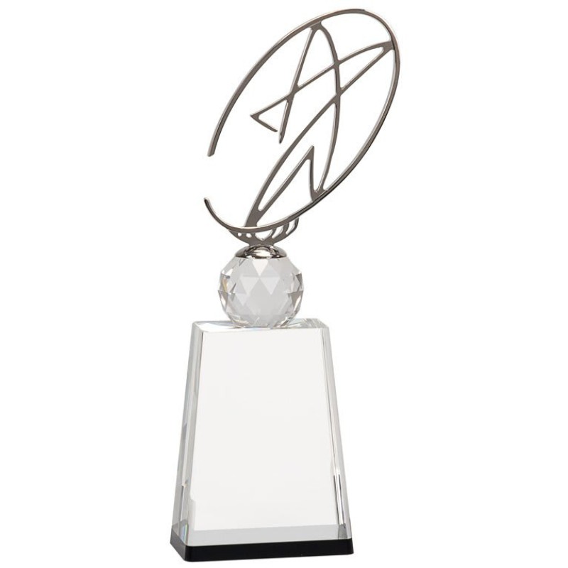 Customized Crystal Award with Chrome Free Style Star