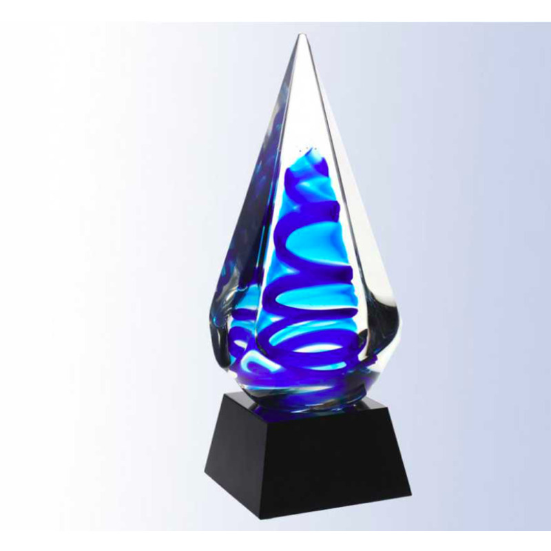 Electric Blue Corkscrew Glass Figure - Dillion
