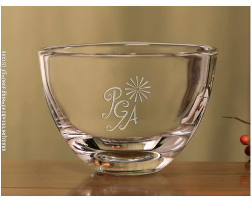 Small 5 inch Engraved Crystal Bowl - Harmonia