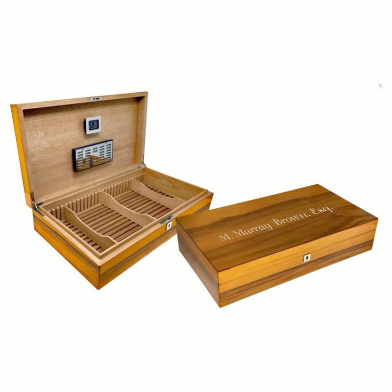 Engraved Apple Wood Humidor, the Browning