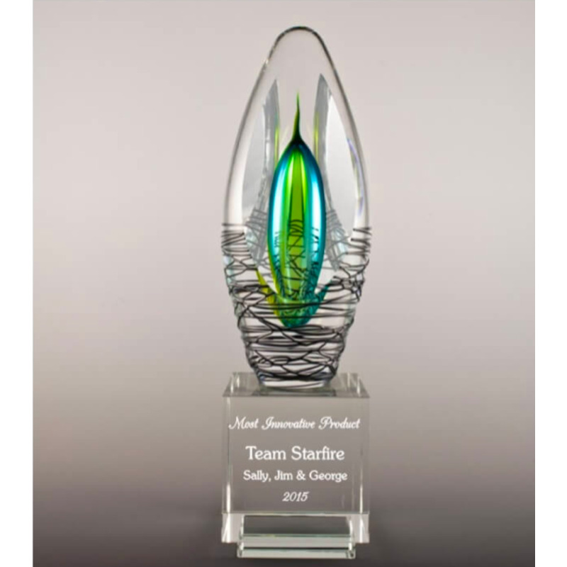 Engraved Art Glass Rhapsody Award