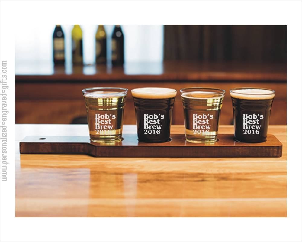 Personalized Beer Tasting Gift Set with Serving Board