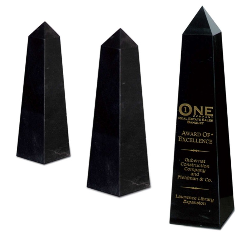 Engraved Black Marble Obelisk Award