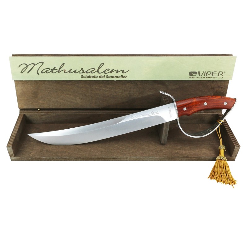 Engraved Champagne Saber with Rosewood Handle Sarno