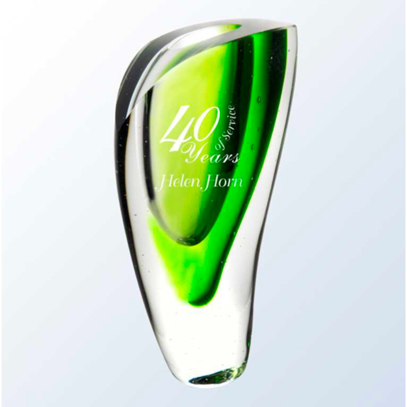 Engraved Colorful Lyla Vase in Green