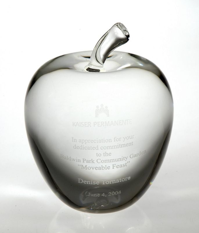 Engraved Crystal Awards - Apple