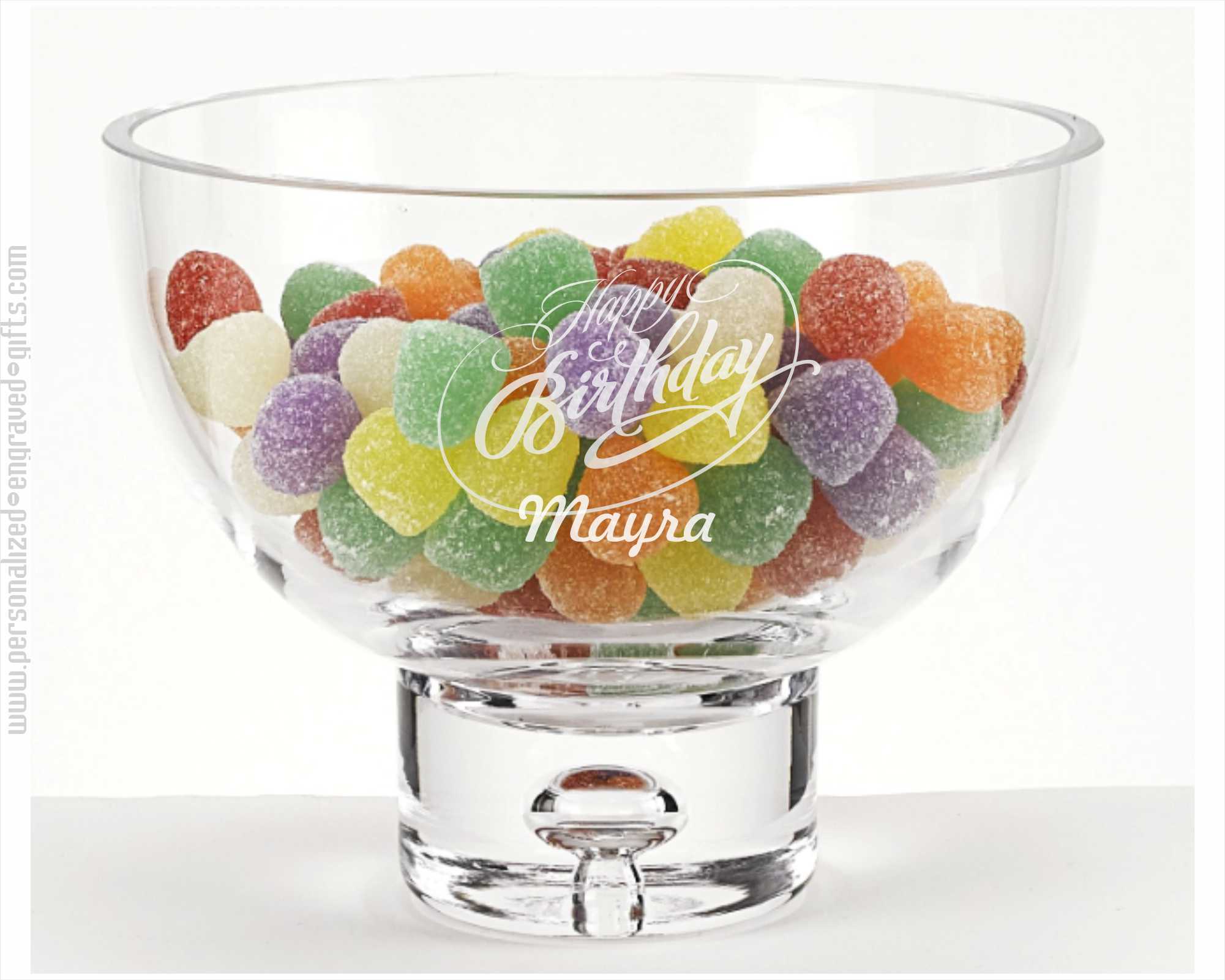 Engraved Playful Bubble Candy Pedestal Bowl