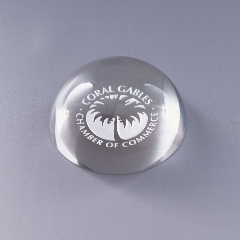 Engraved Crystal Magnifier Paperweight