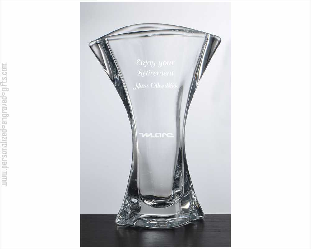 Engraved Crystal Vase with wide Arches the Newcastle