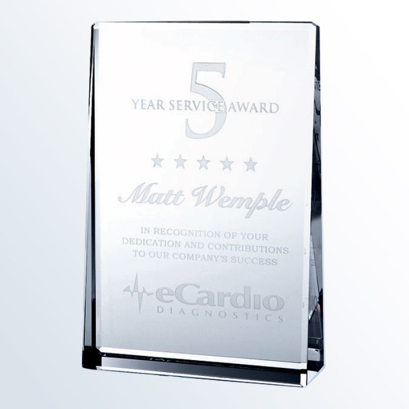 Engraved Crystal Vertical Rectangle Plaque