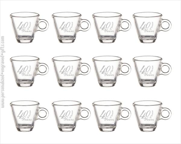 Engraved Espresso Shot Glasses One Dozen