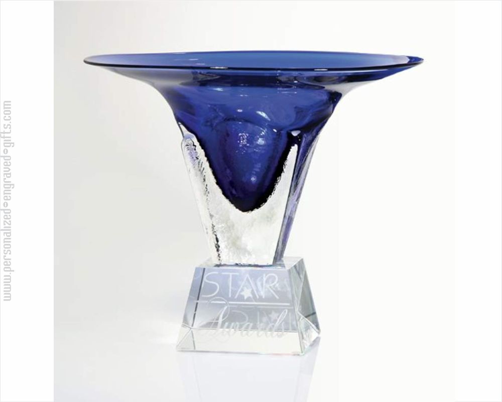 Engraved Glass Award Bowl Erma