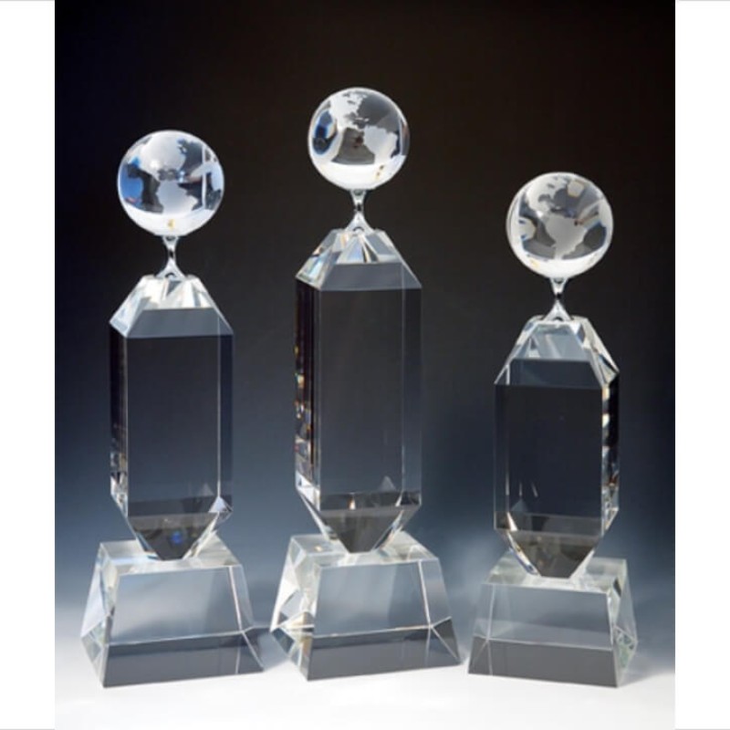 Engraved Globe Award on Tapered Pedestal