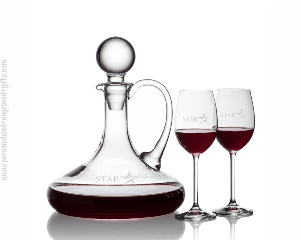 Engraved Marcia Decanter Set of 2