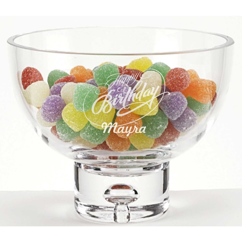Engraved Playful Bubble Candy Pedestal Bowl
