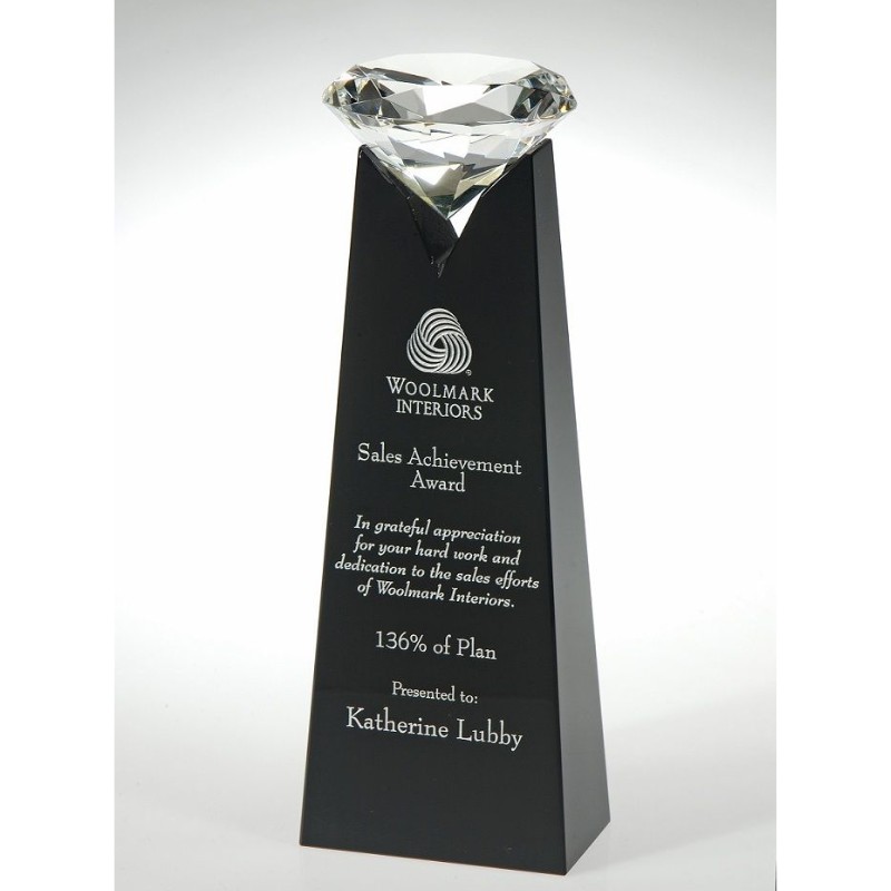 Engraved Rising Diamond on top Black Tower