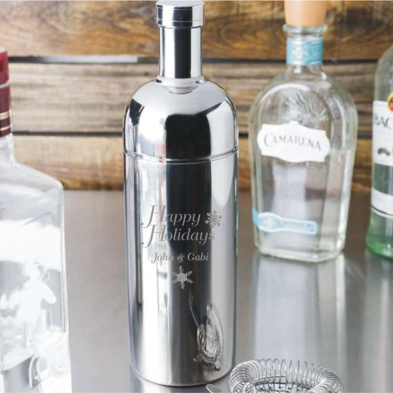 Engraved Stainless Steel Contemporary Cocktail Shakers - Floridian