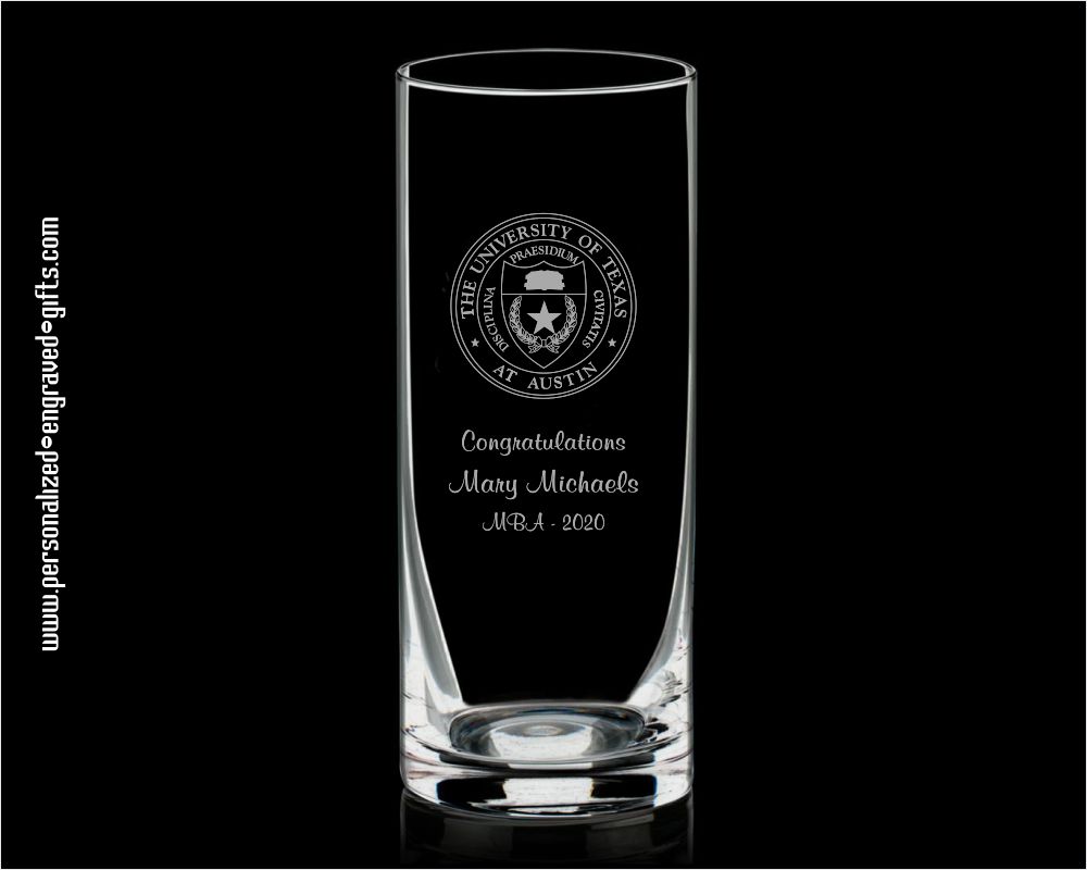 Personalized Straight-Sided 12 inch Glass Vase - The Shelby Graduation