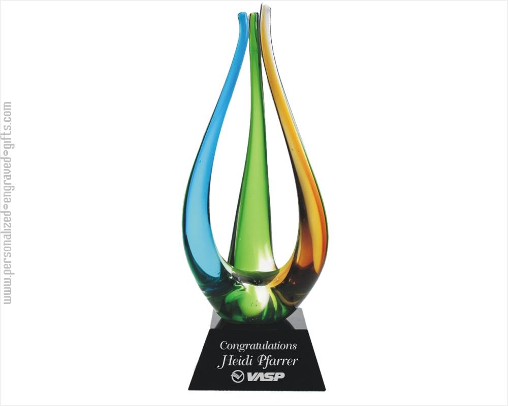 Trinity Art Glass Award Custom Engraved