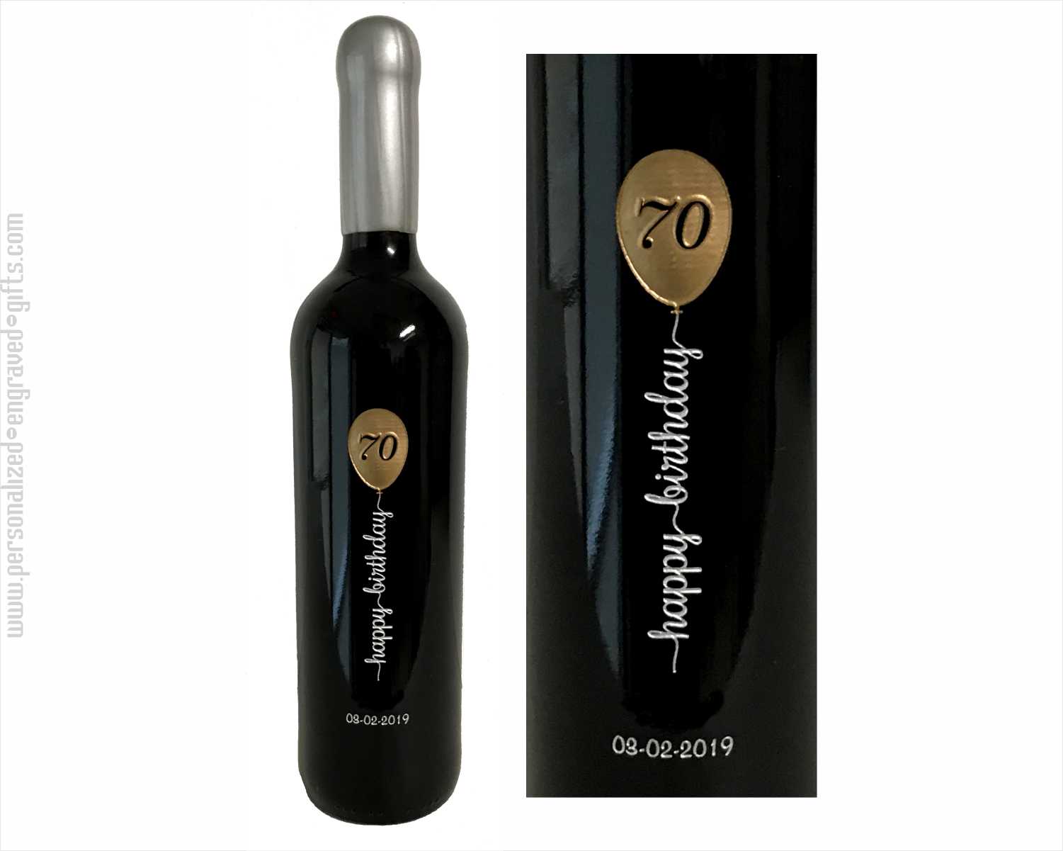 Personalized Wine Bottle Up, Up & Happy Birthday