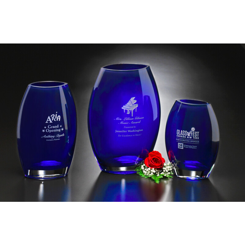 Eye-Catching Cobalt Blue Vases in 3 Sizes
