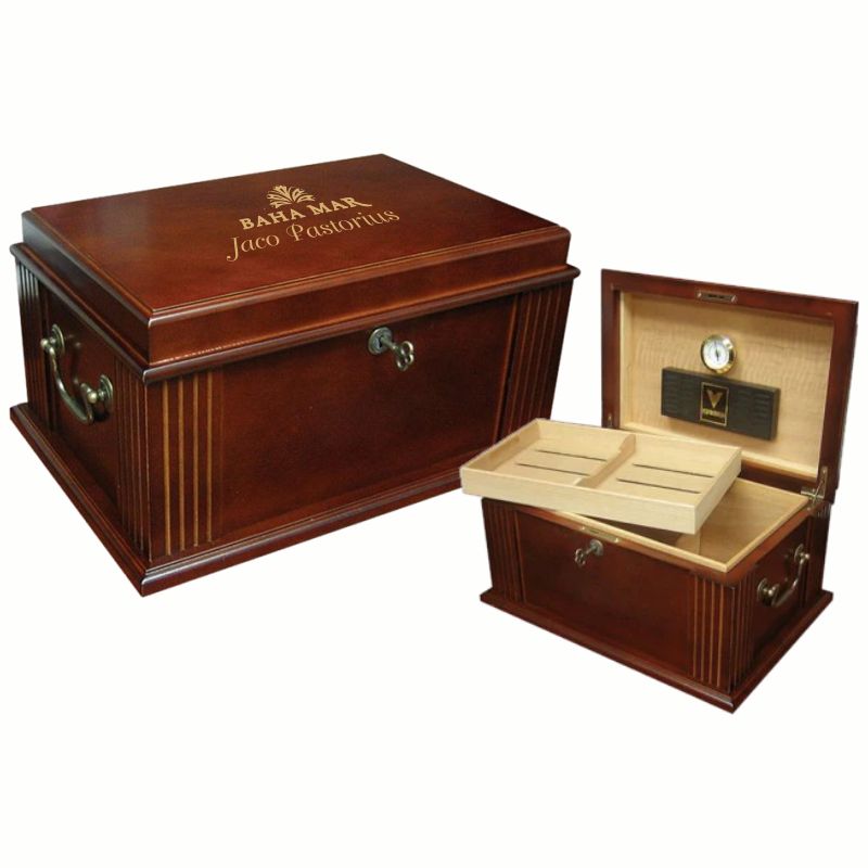French Antique Walnut Humidor Barrister