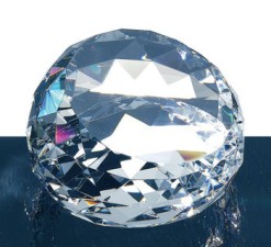 Engraved Crystal Round Gem Cut Paperweights - Jay