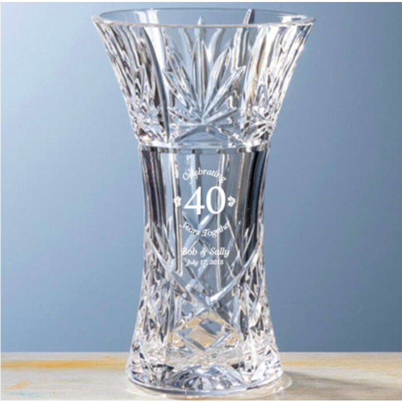 Hand-Cut Full Lead Crystal Flared Vase the Frederick