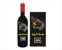 Custom Engraved Wine Bottles - Happy New Year 3