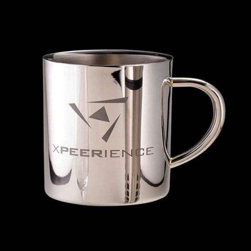 Holiday Engraved Stainless Steel Coffee Cup Argent