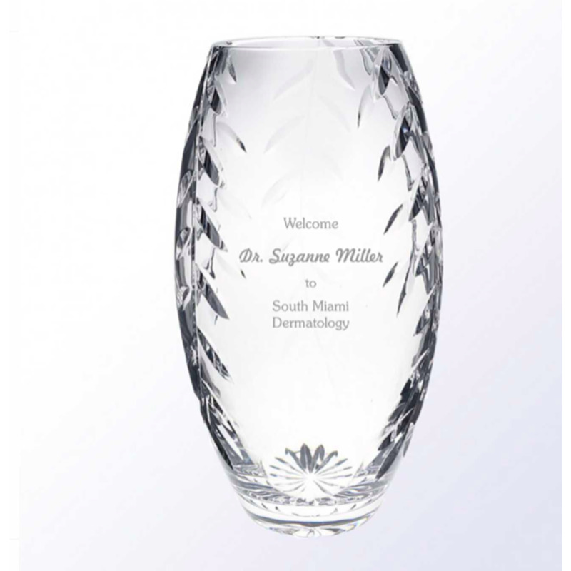 Lead Crystal Vase with Bevel Cuts The Olite