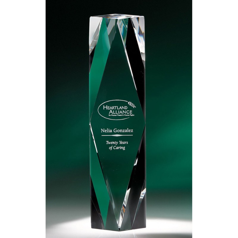 Optic Crystal Geometric Prism Tower Award