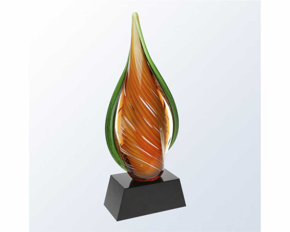 Orange and Green Spindle Glass Figure - Vargas