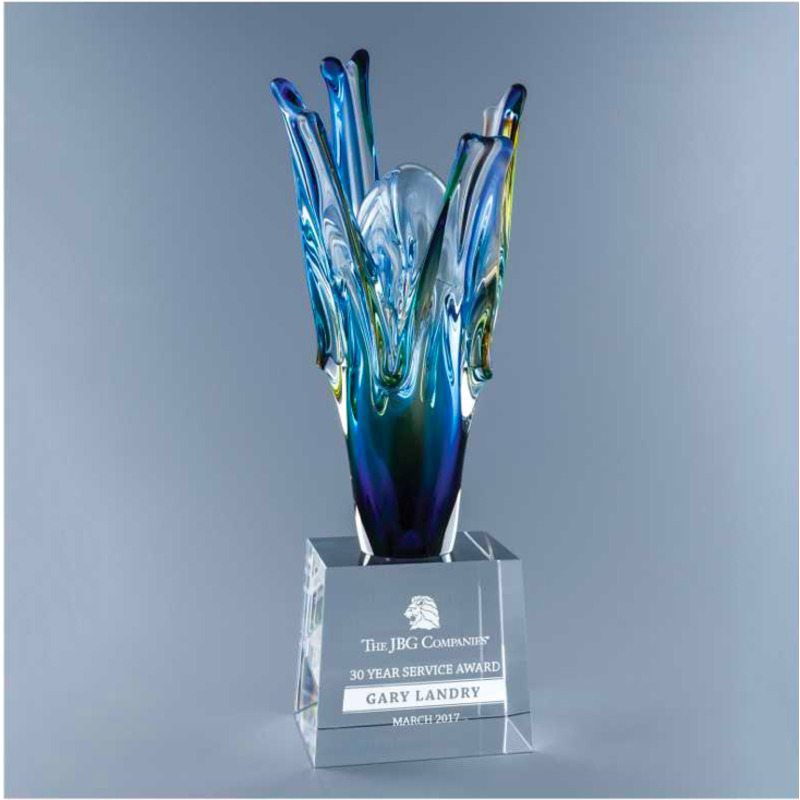 Personalized Art Glass Award Joyful Optimism