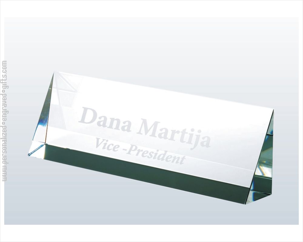 Engraved Classic Crystal Name Plates for your Desk