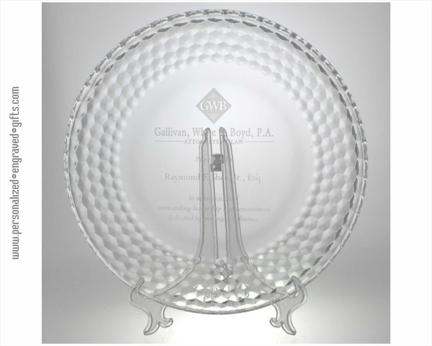 Personalized Glass Plate with Geometric Design Claire
