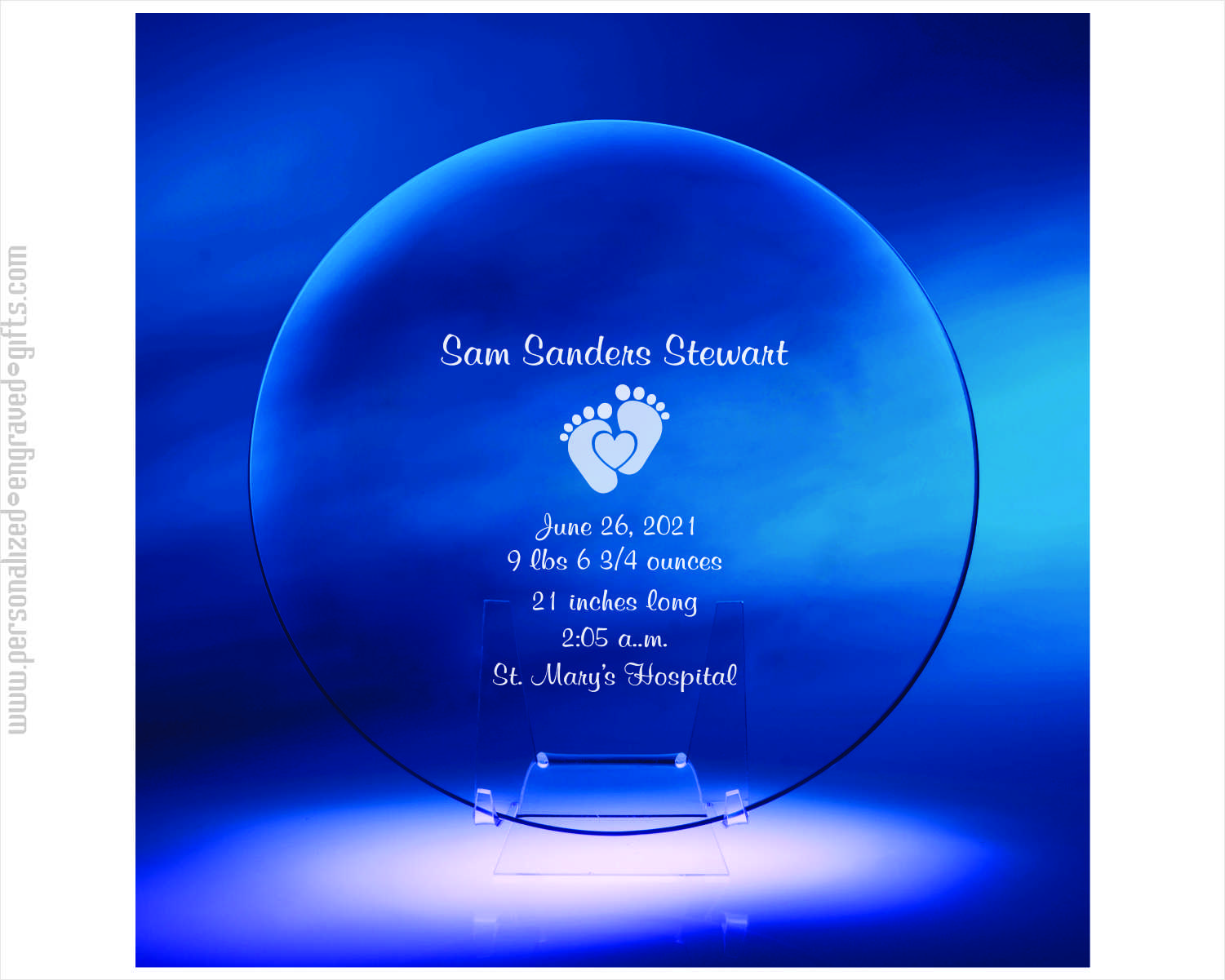 Personalized Baby Announcement Glass Plate