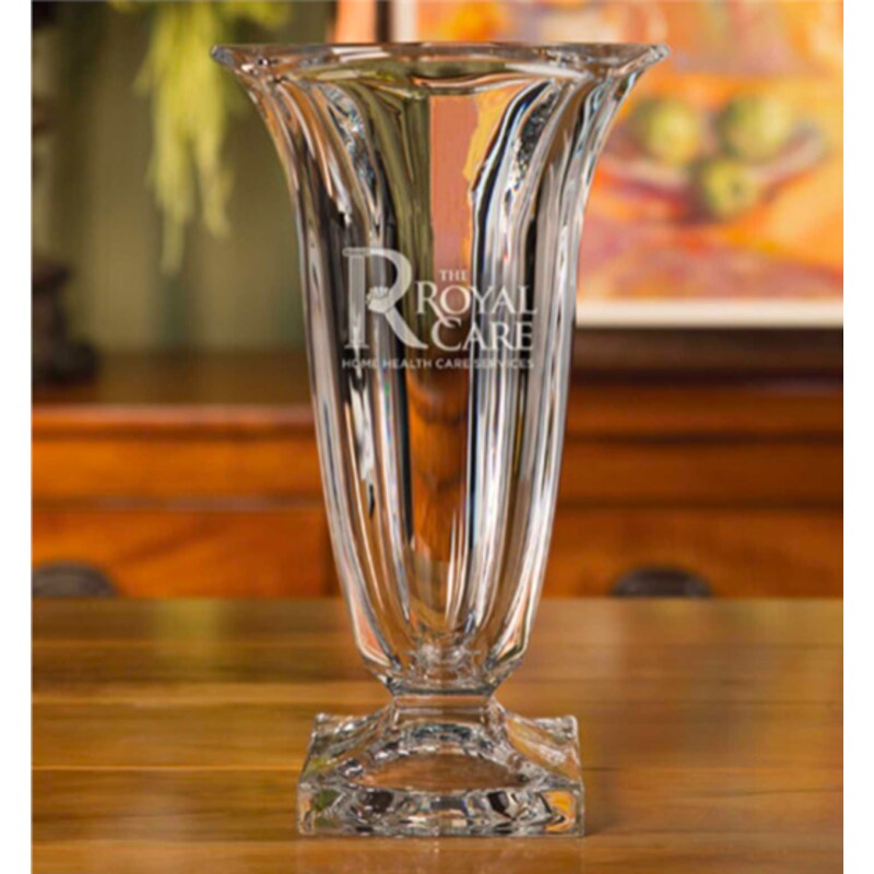 Personalized Engraved Crystal Vase Madrid