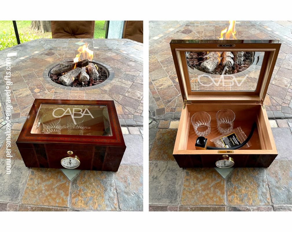 Deluxe Large Personalized Cocktail Smoker Box Gift Set