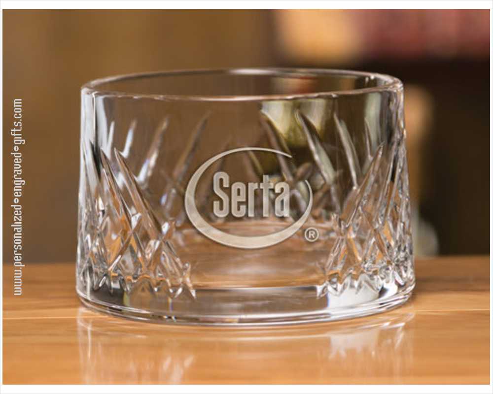 Faceted Engraved 5 inch Crystal Bowl - Westfield