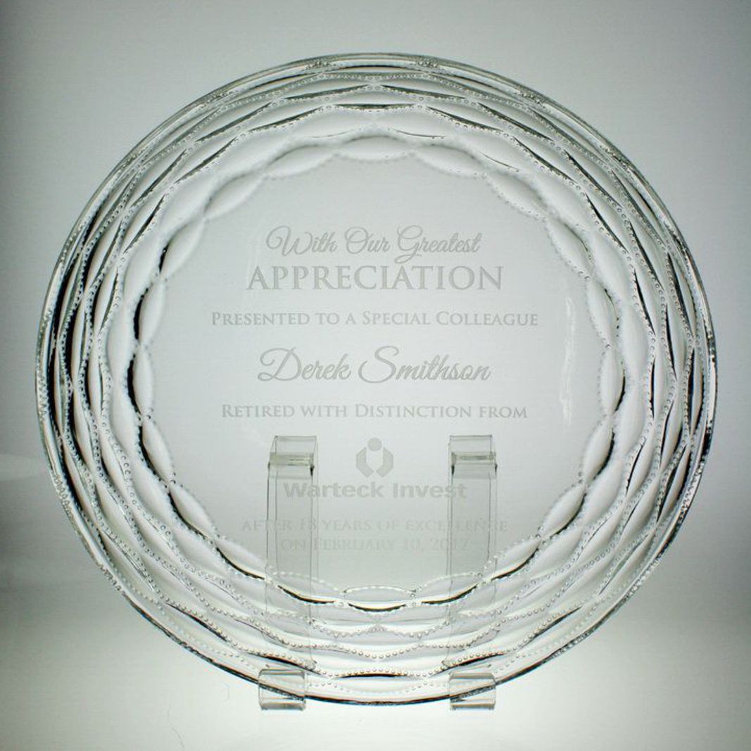 Personalized Glass Appreciation Plate - The Breeze