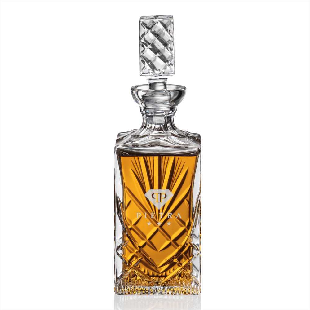 Lead Crystal Decanter Engraved Primo