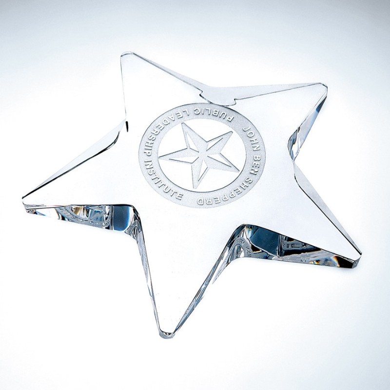 Personalized Pentagon Star Paperweight Award