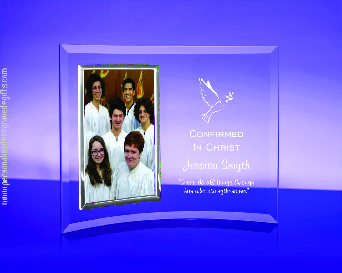 Personalized Silver Picture Frame for Confirmation or Baptism