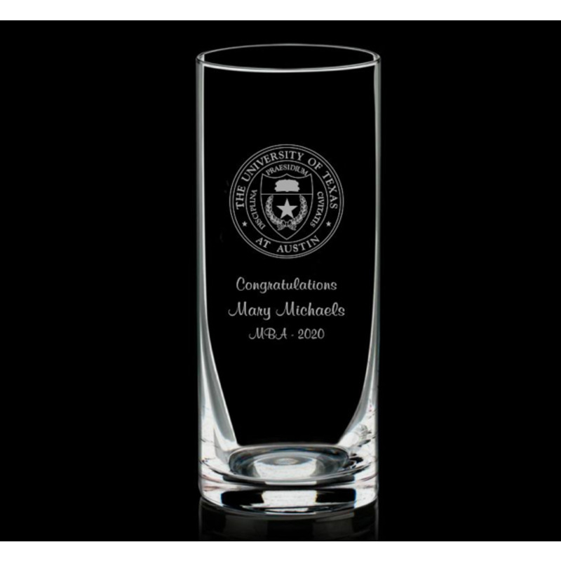Personalized Straight-Sided 12 inch Glass Vase - The Shelby Graduation